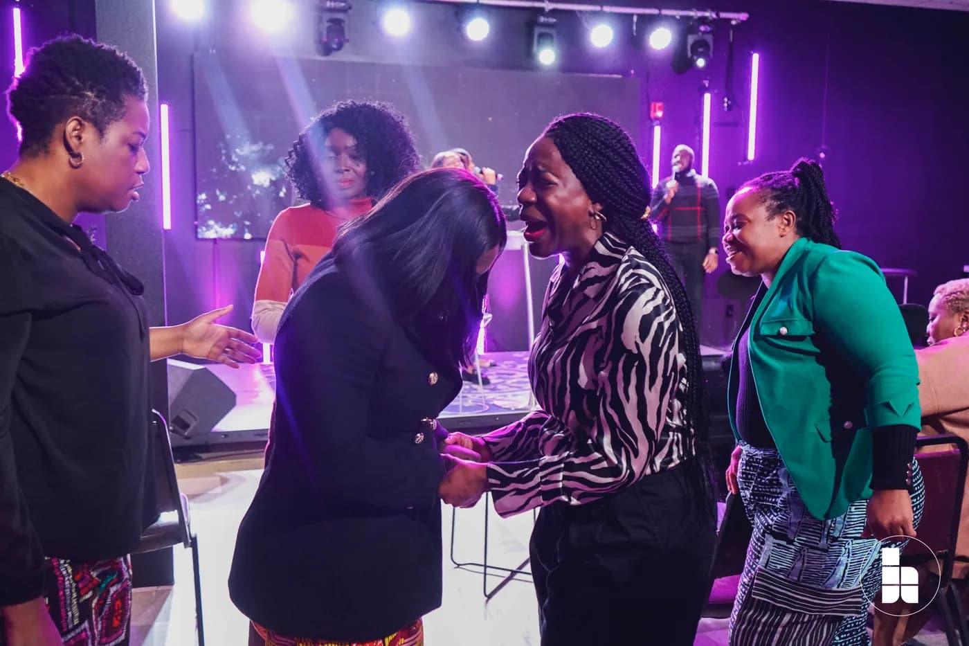 The worship team leading a gathering