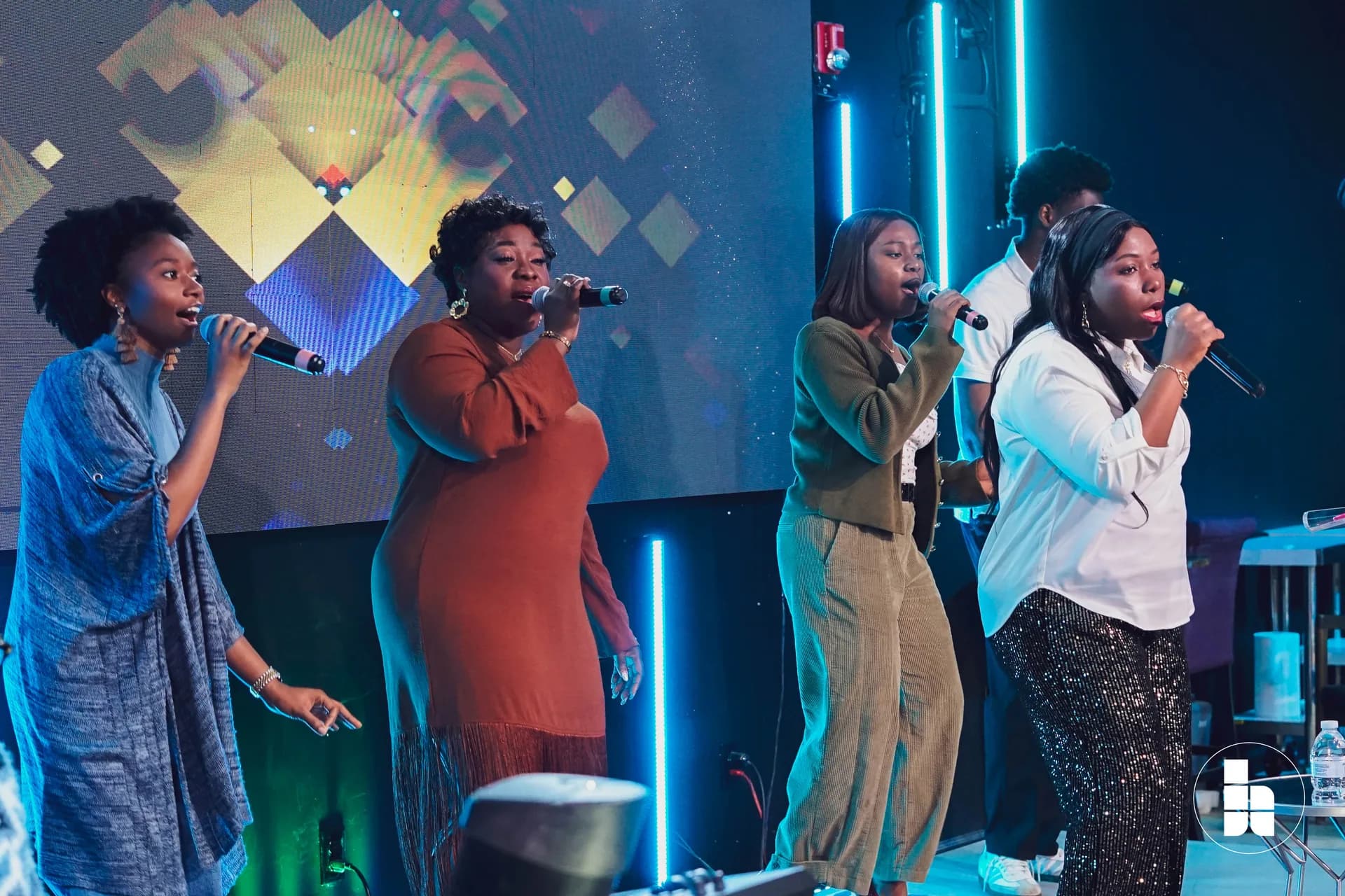 The worship team leading a Sunday service at Jubilee Place